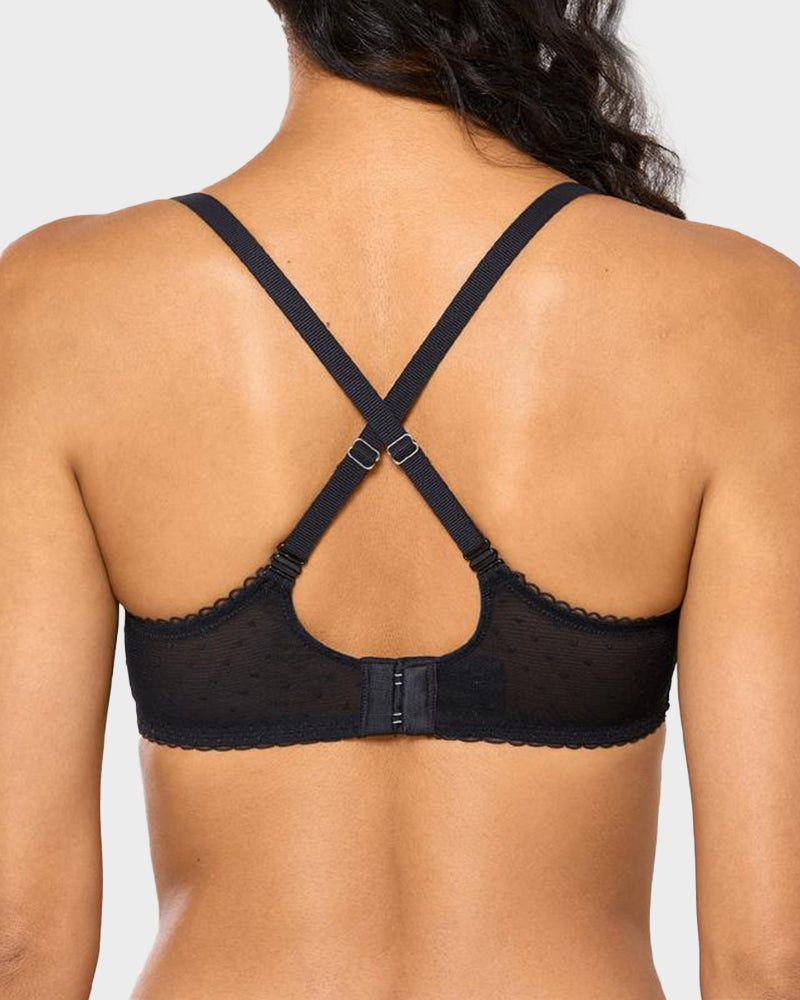 Lace Underwire Unlined Sheer Demi Balconette Bra