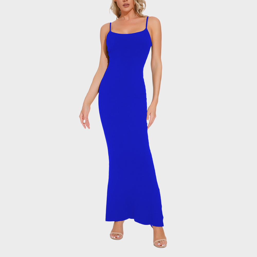 Solid Color Sling Tummy Control Butt Lifter Body Shaping Maxi Dress