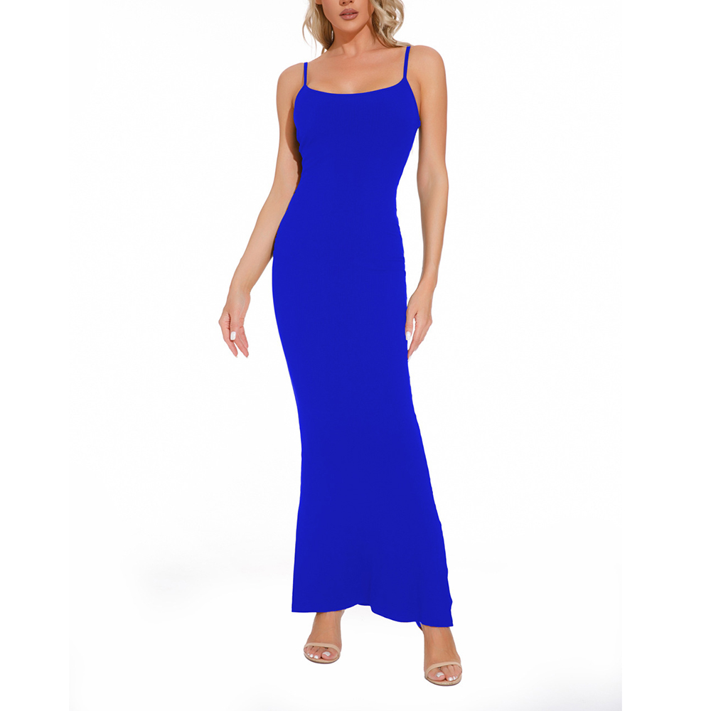 Solid Color Sling Tummy Control Butt Lifter Body Shaping Maxi Dress