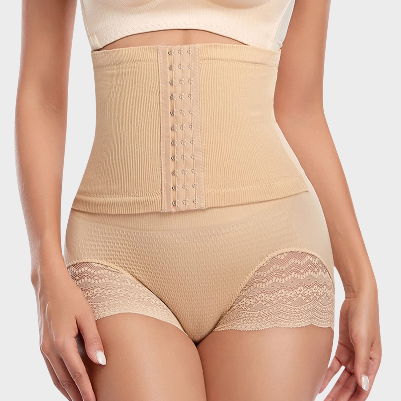 High-Waist Shaping Tummy Control Waist-Lifting Hip-Lifting Button-Up Lace Panties