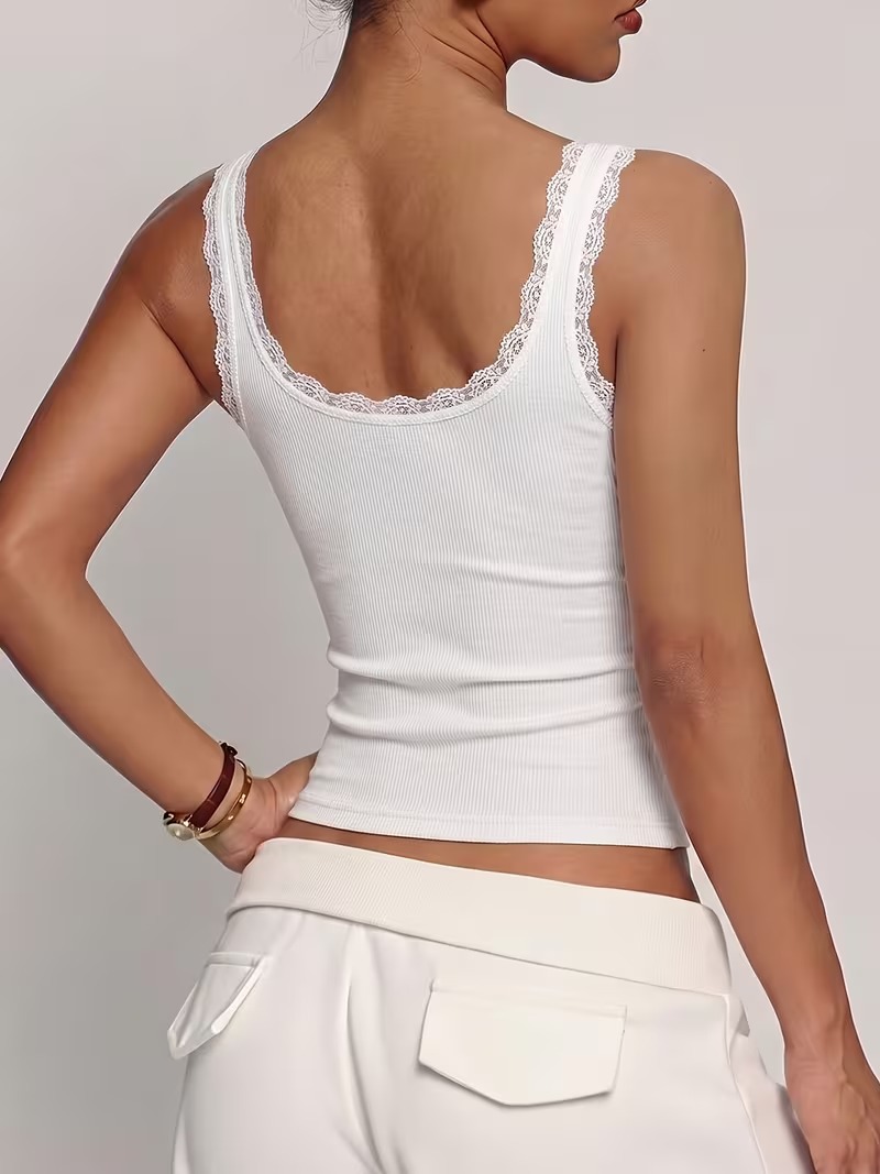 Lace-trimmed Fixed Cup Outerwear Innerwear