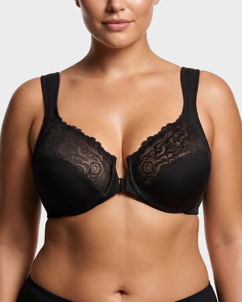 Front-Closure Underwire Print Bras