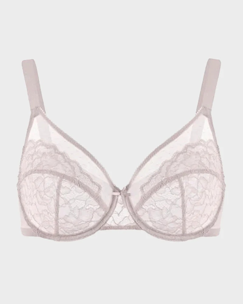 Unlined Mesh Full Coverage Lace Minimizer Bra