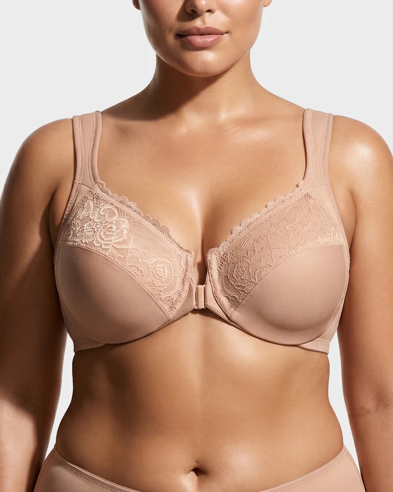 Front-Closure Underwire Print Bras