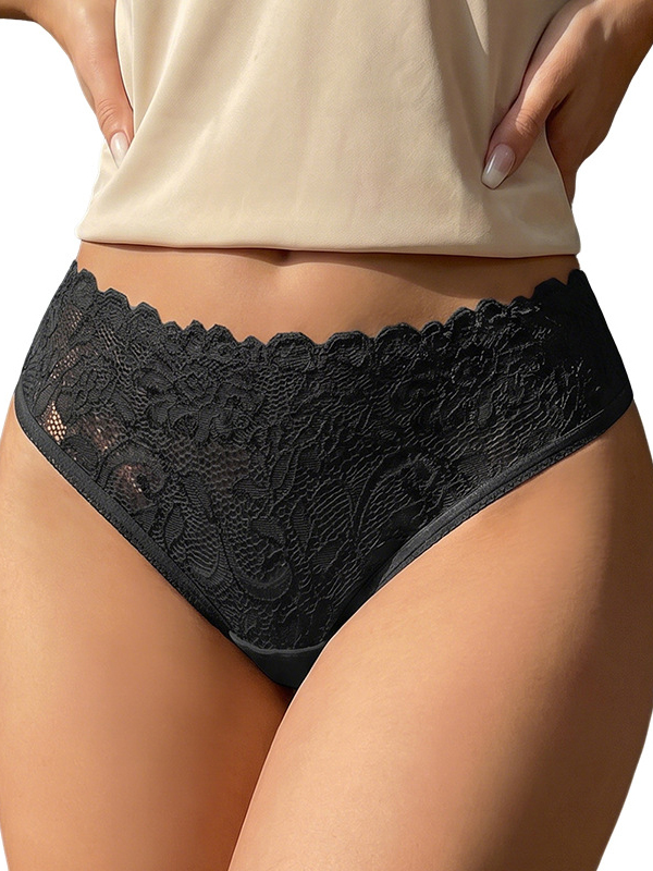 Lace-trimmed Sheer Breathable Underwear