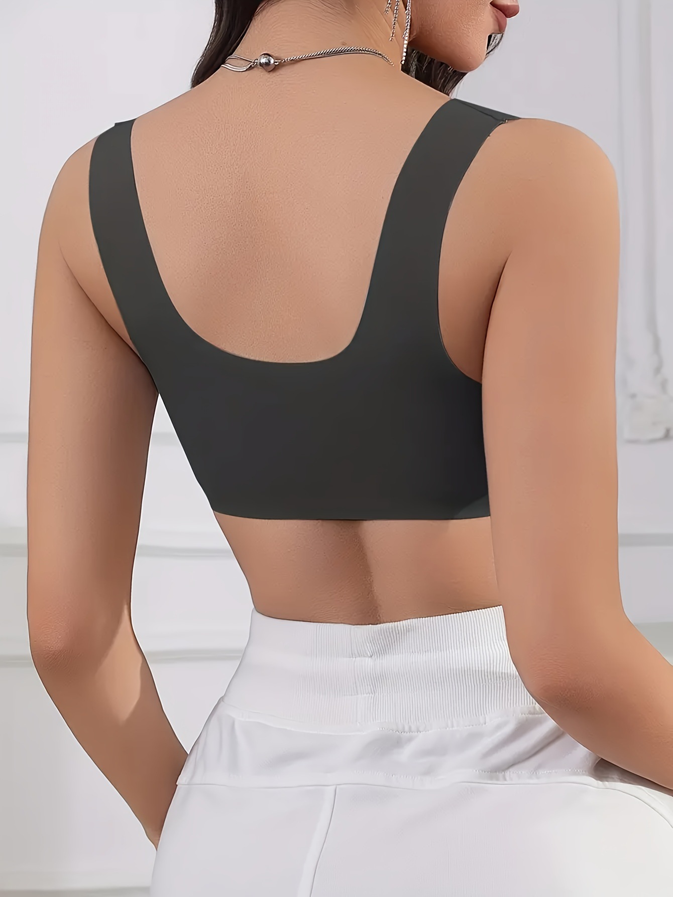 Front-fastening Push-up Wire-free Vest-style Seamless Backless Bra