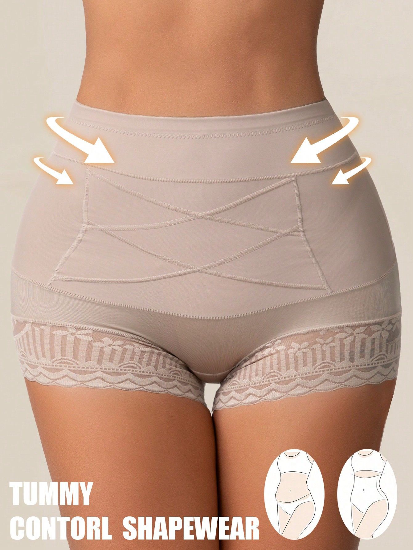 Criss-cross Waist-shaping Panties With A Pure Cotton Gusset