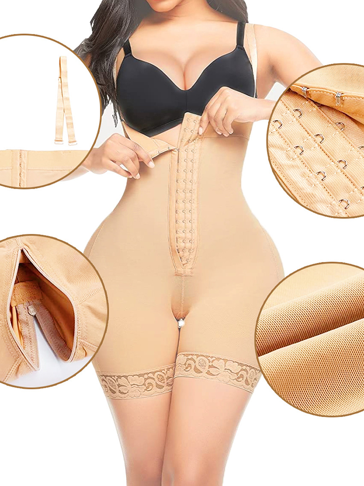 High Waist Body Shaping Crotch Zipper Tummy Control Butt Lift Shapewear
