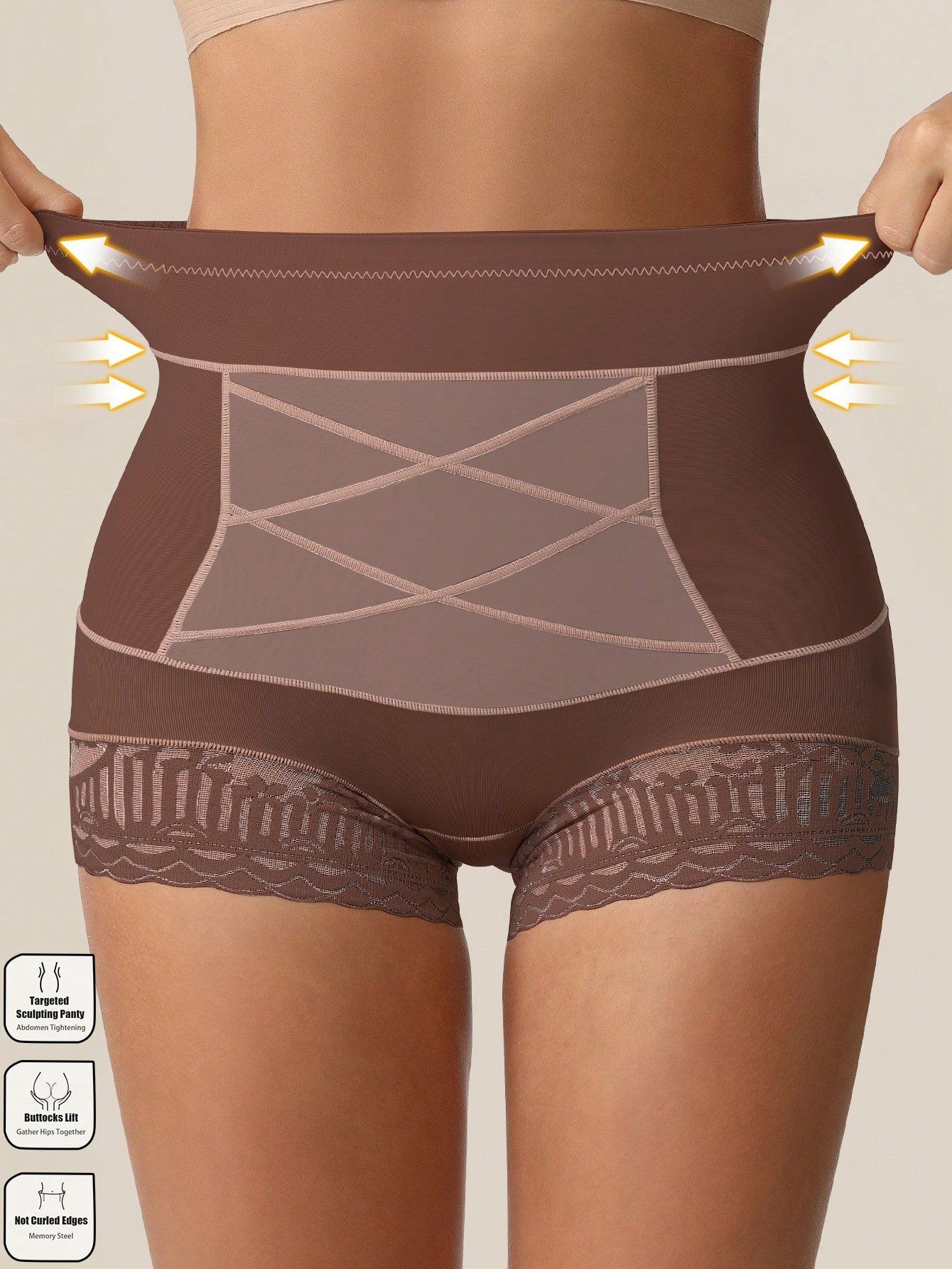 Criss-cross Waist-shaping Panties With A Pure Cotton Gusset