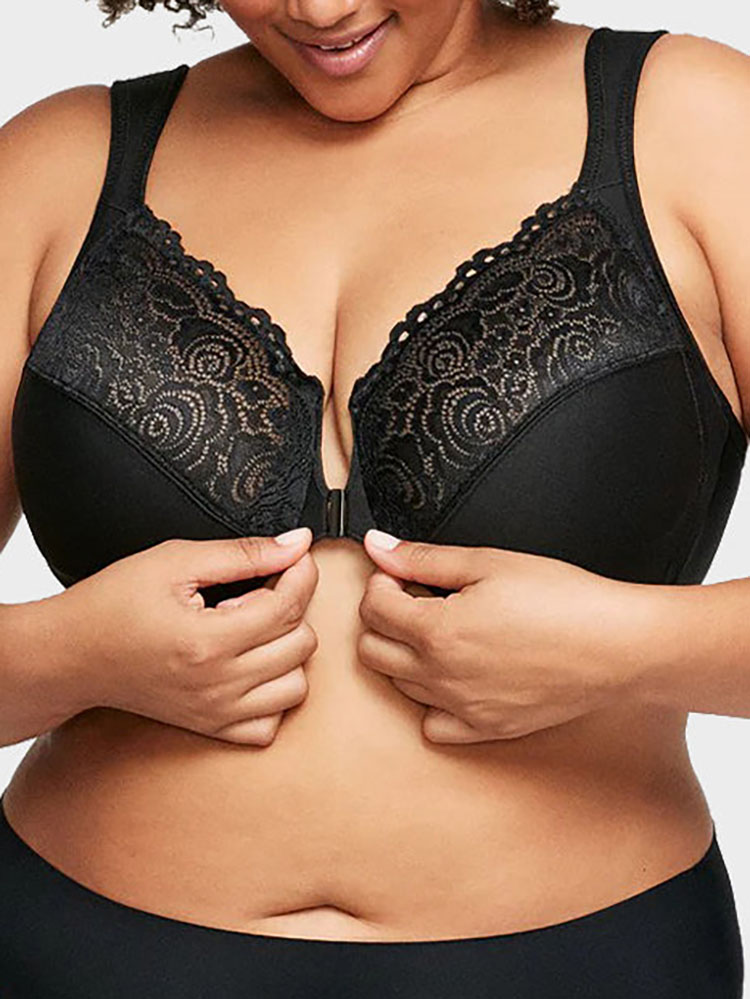 Front-Closure Underwire Print Bras