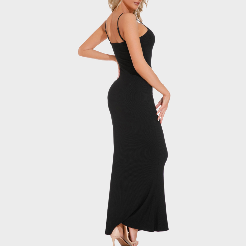 Solid Color Sling Tummy Control Butt Lifter Body Shaping Maxi Dress