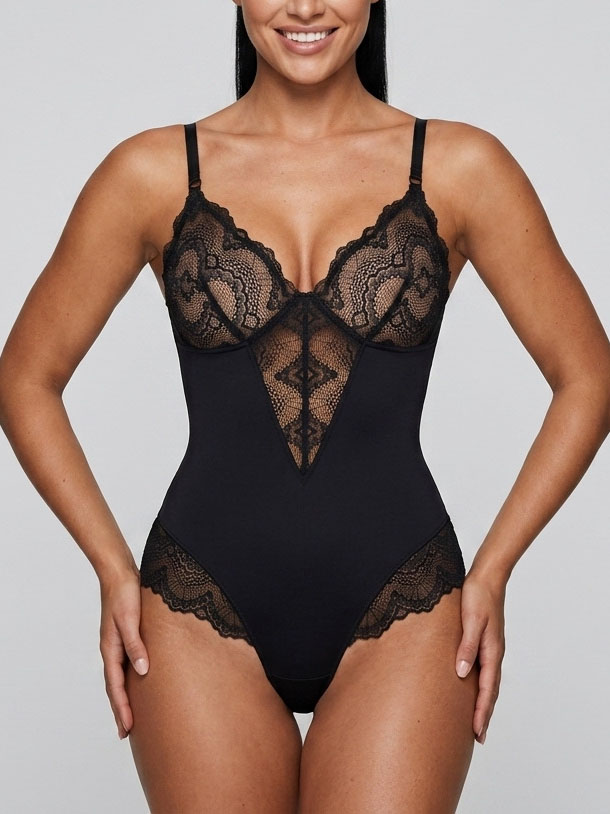 Women's Lace-panel Camisole Bodysuit