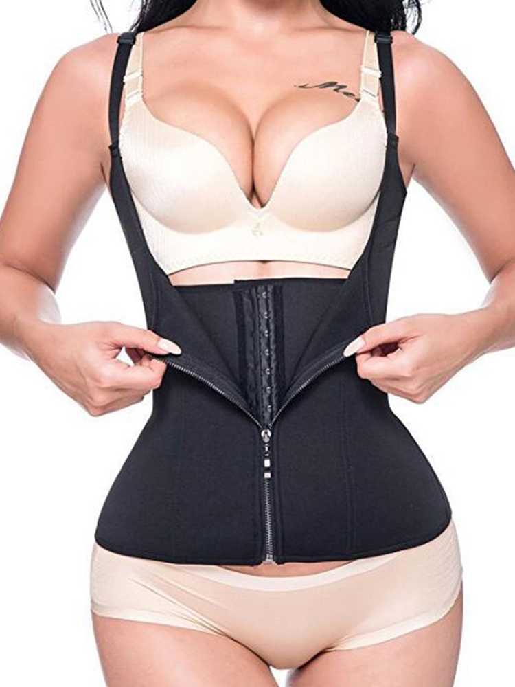 One Piece Sleeveless Spring Zip Up Shapewear