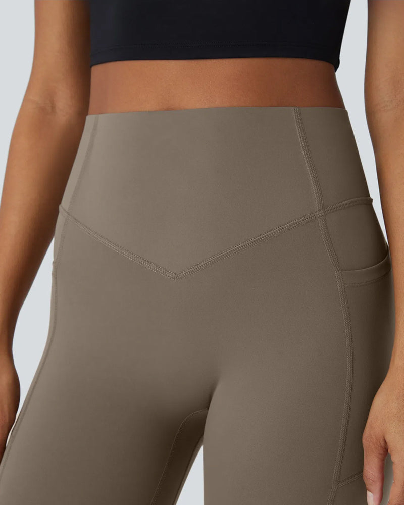 High Waisted Tummy Control Workout Leggings With Side Pockets