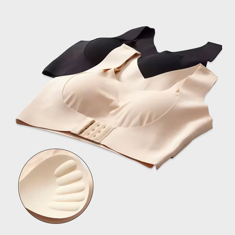 Front Closure Cross-back Wireless Posture Bra