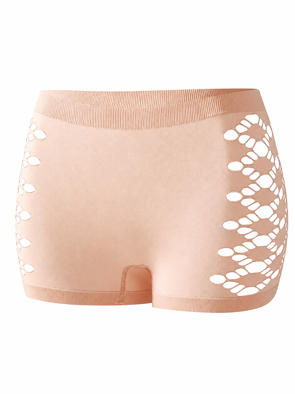 Solid Color Geometric Cutout Boxer Briefs
