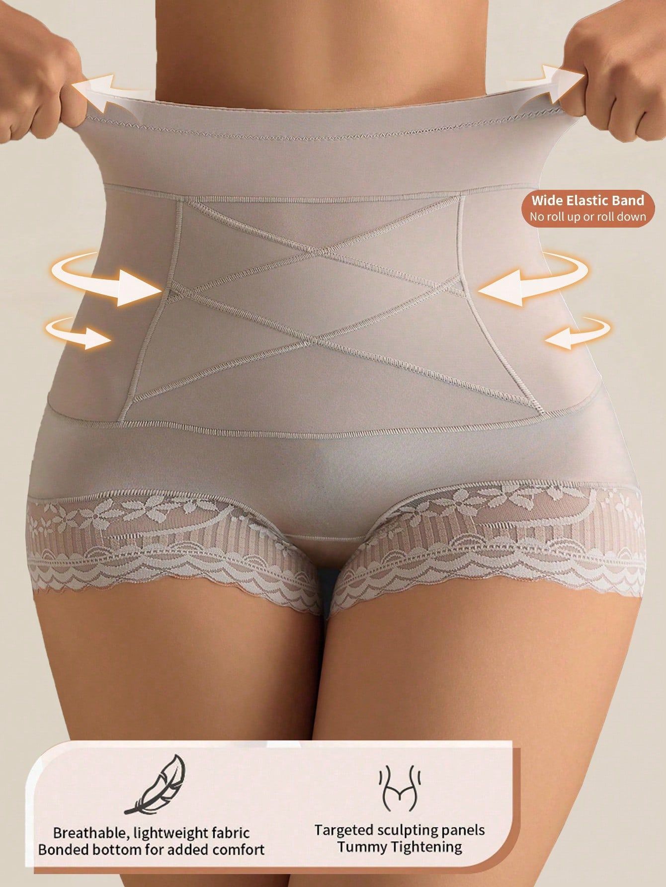 Criss-cross Waist-shaping Panties With A Pure Cotton Gusset