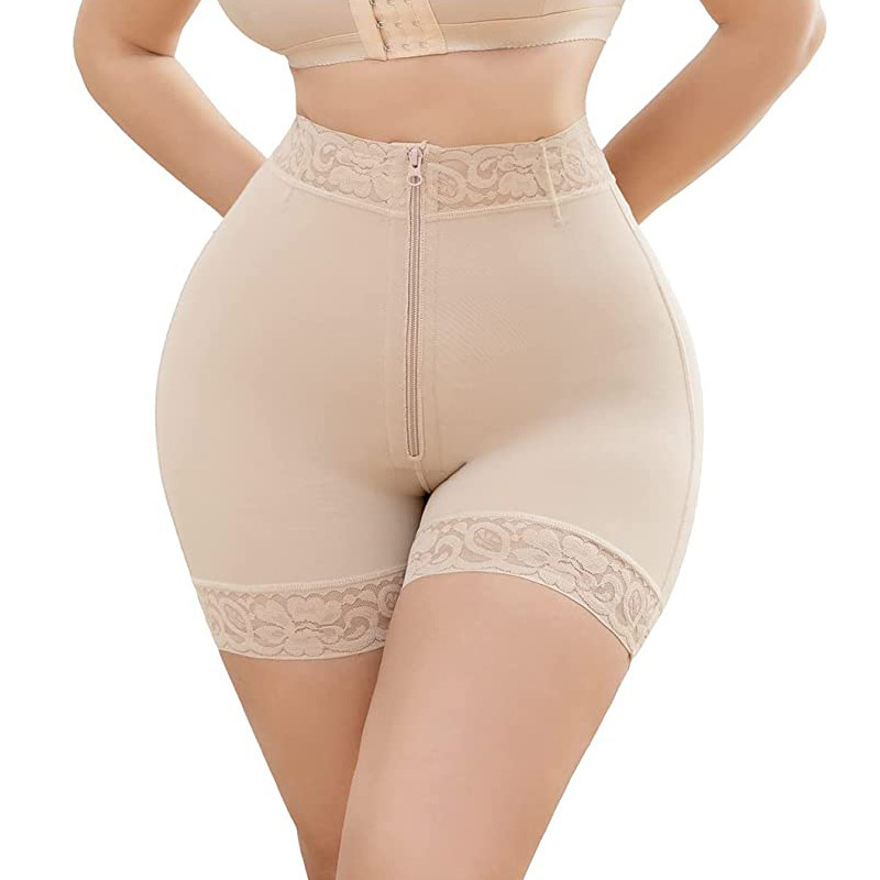 Mid Rise Tummy Control Fajas Butt Contour Zippered Tummy Control Pants