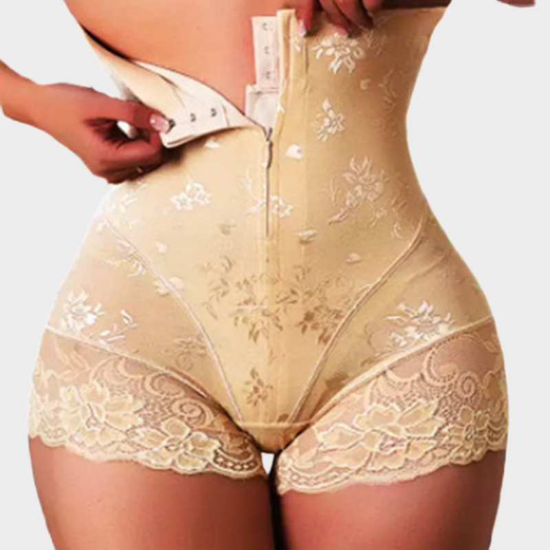 Lace High Waist Zippered Tummy Control Shapewear