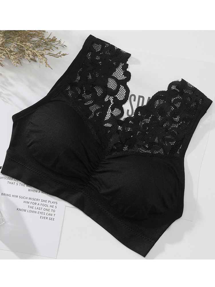 Back Lace Wire-free Seamless One-piece Cup