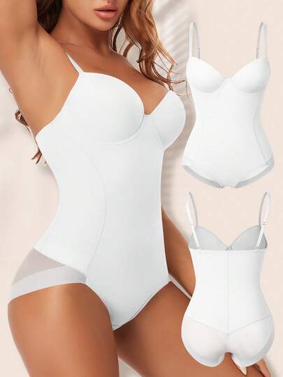 Bodysuit With Bra For Push-up Support Tummy Control And Waist Shaping