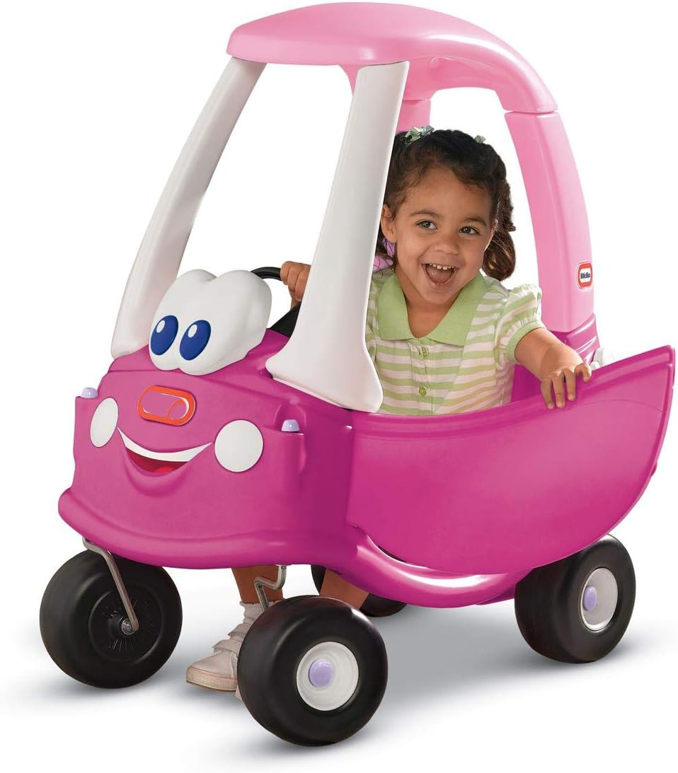 Princess Cozy Coupe Ride-On Toy - Toddler Car Push and Buggy Includes Working Doors, Steering Wheel, Horn, Gas Cap, Ignition Switch - For Boys and Girls Active Play , Magenta