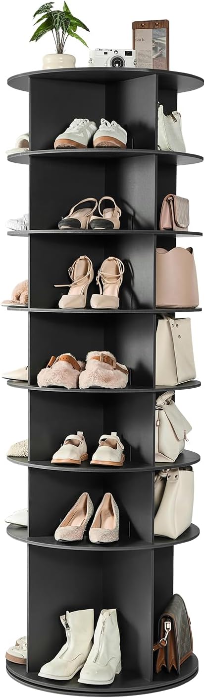 360° Rotating Shoe Rack – Instantly Save 80% More Space-Store Up To 28 Pairs Of Shoes In One Compact Rotating Tower.