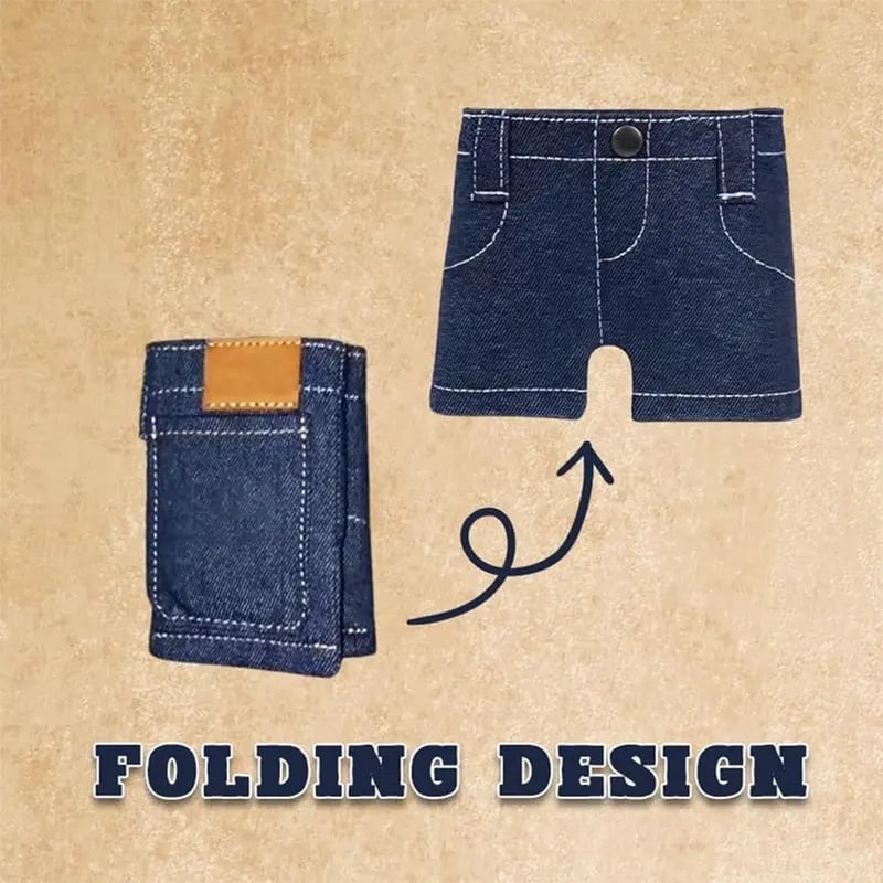 🏆Hot Sale⚡Mini Jeans Shaped Wallet - Denim Bifold Wallet for Men & Women