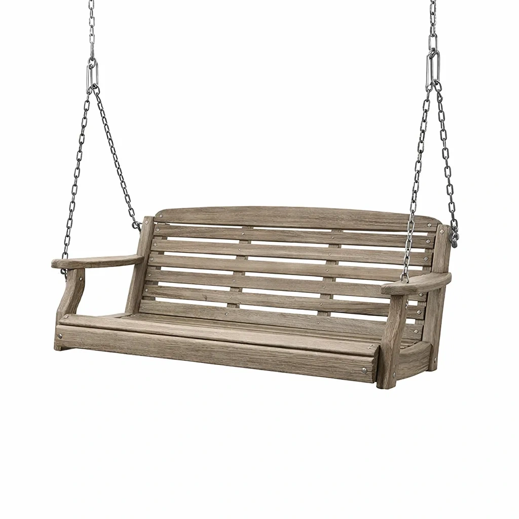 Altalena da veranda in Legno di Acacia con Catene in Acciaio Inox-NOOKLUXZ