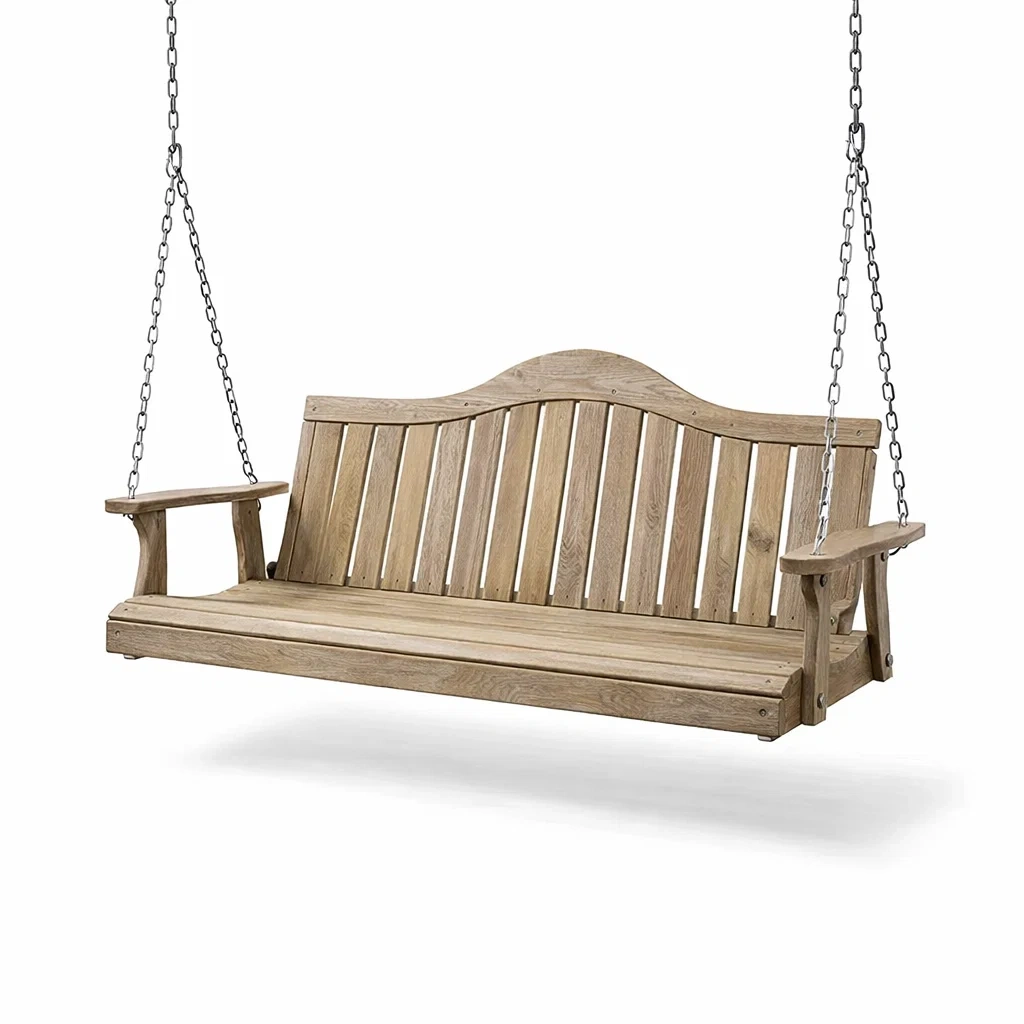 Altalena da veranda in Legno di Quercia-NOOKLUXZ