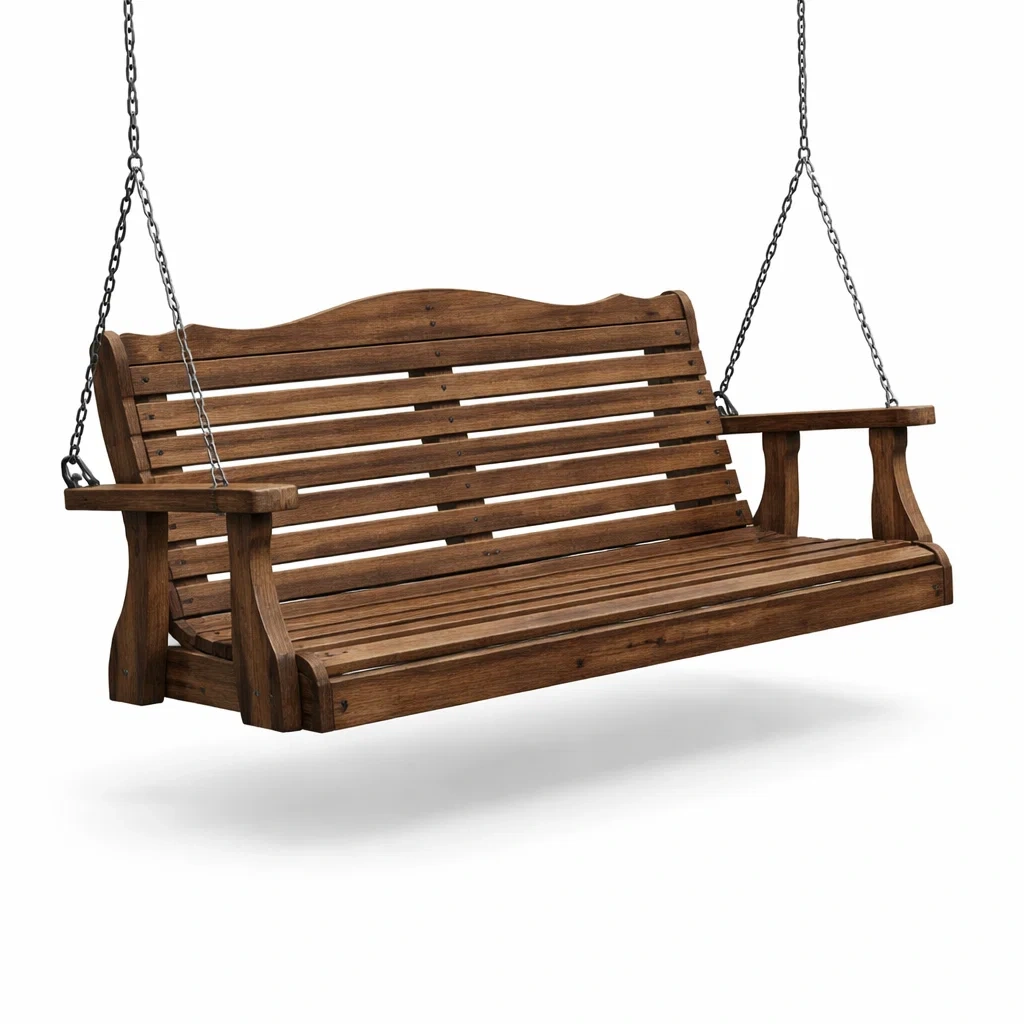 Altalena da veranda in Legno Massello da Esterno Marrone-NOOKLUXZ