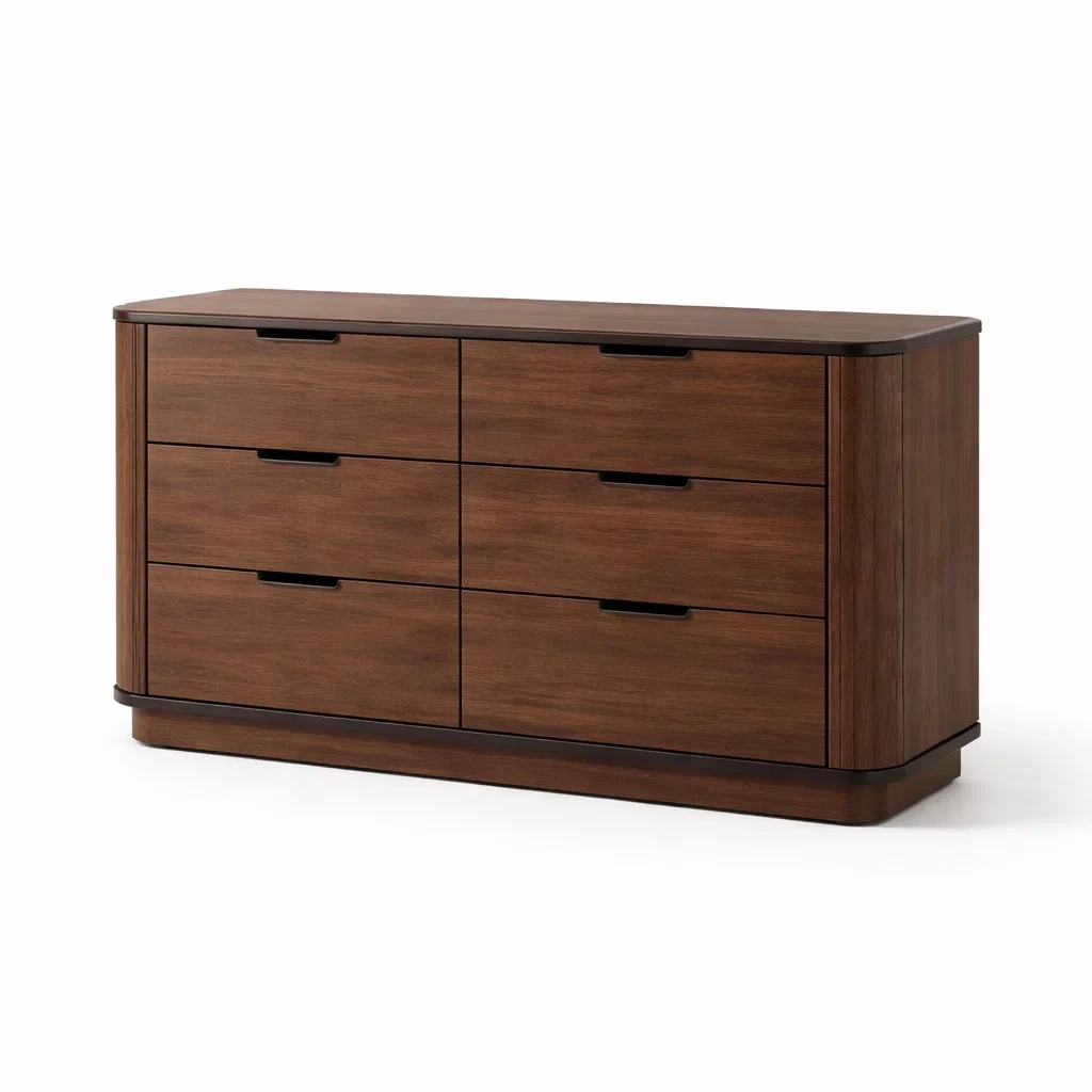 Cassettiera in Legno Noce-NOOKLUXZ
