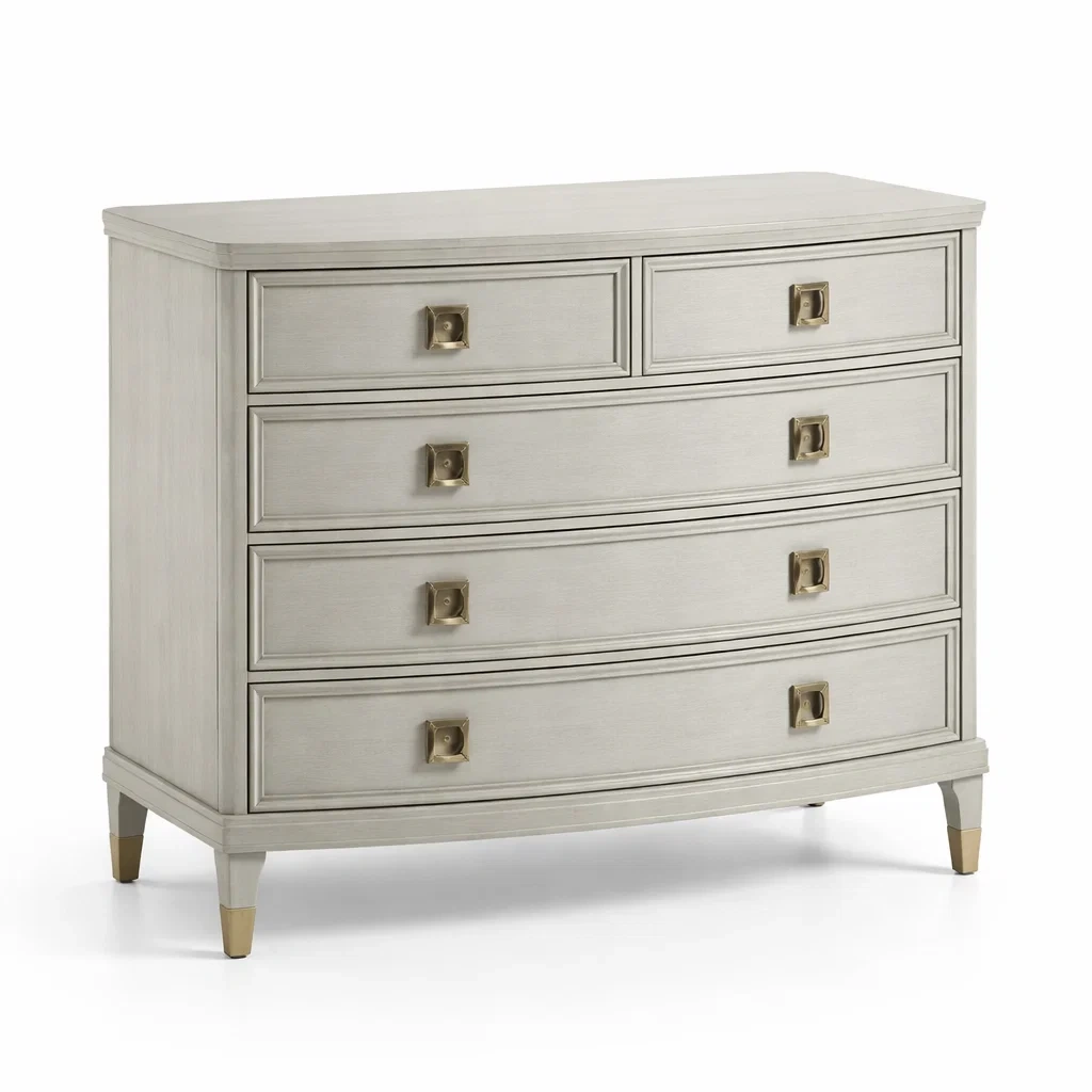 Cassettiera Curva in Legno con Maniglie in Metallo-NOOKLUXZ