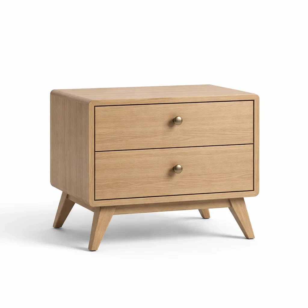 Comodino in Legno Rovere Chiaro con Cassetti-NOOKLUXZ