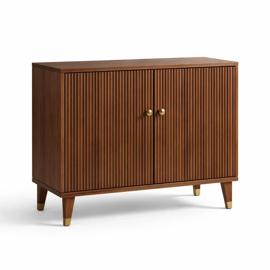 Credenza in Legno e Ottone con Ante-NOOKLUXZ