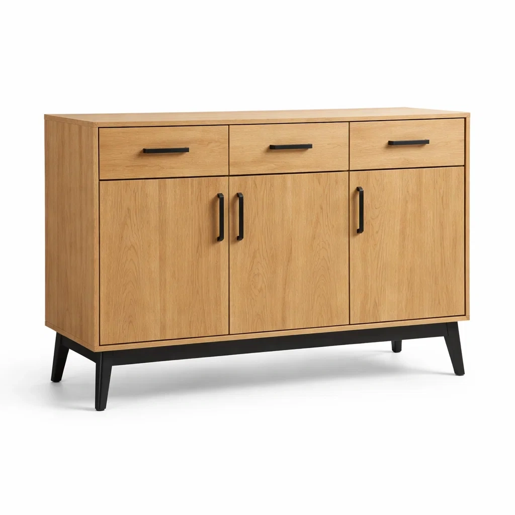 Credenza in Legno con Maniglie in Metallo-NOOKLUXZ