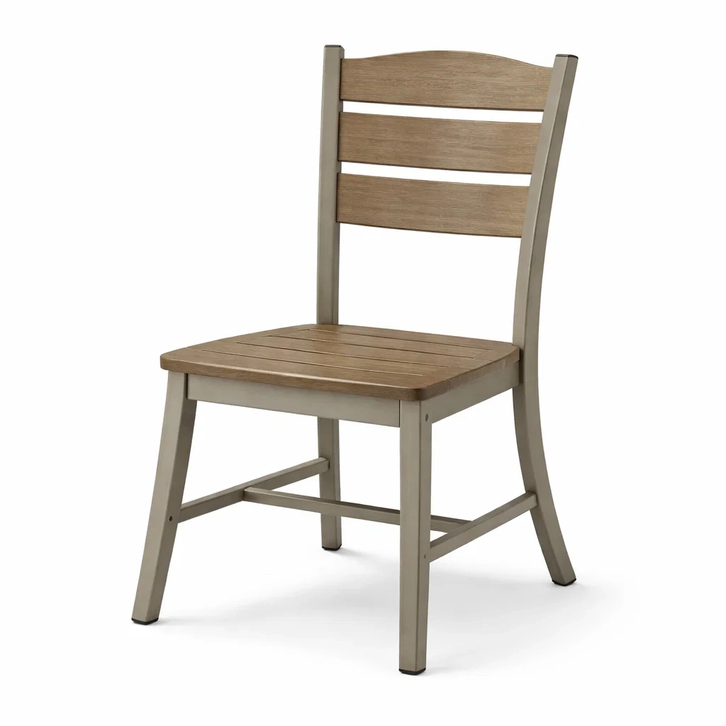 Sedia da pranzo in Legno di Quercia con Struttura Grigia-NOOKLUXZ