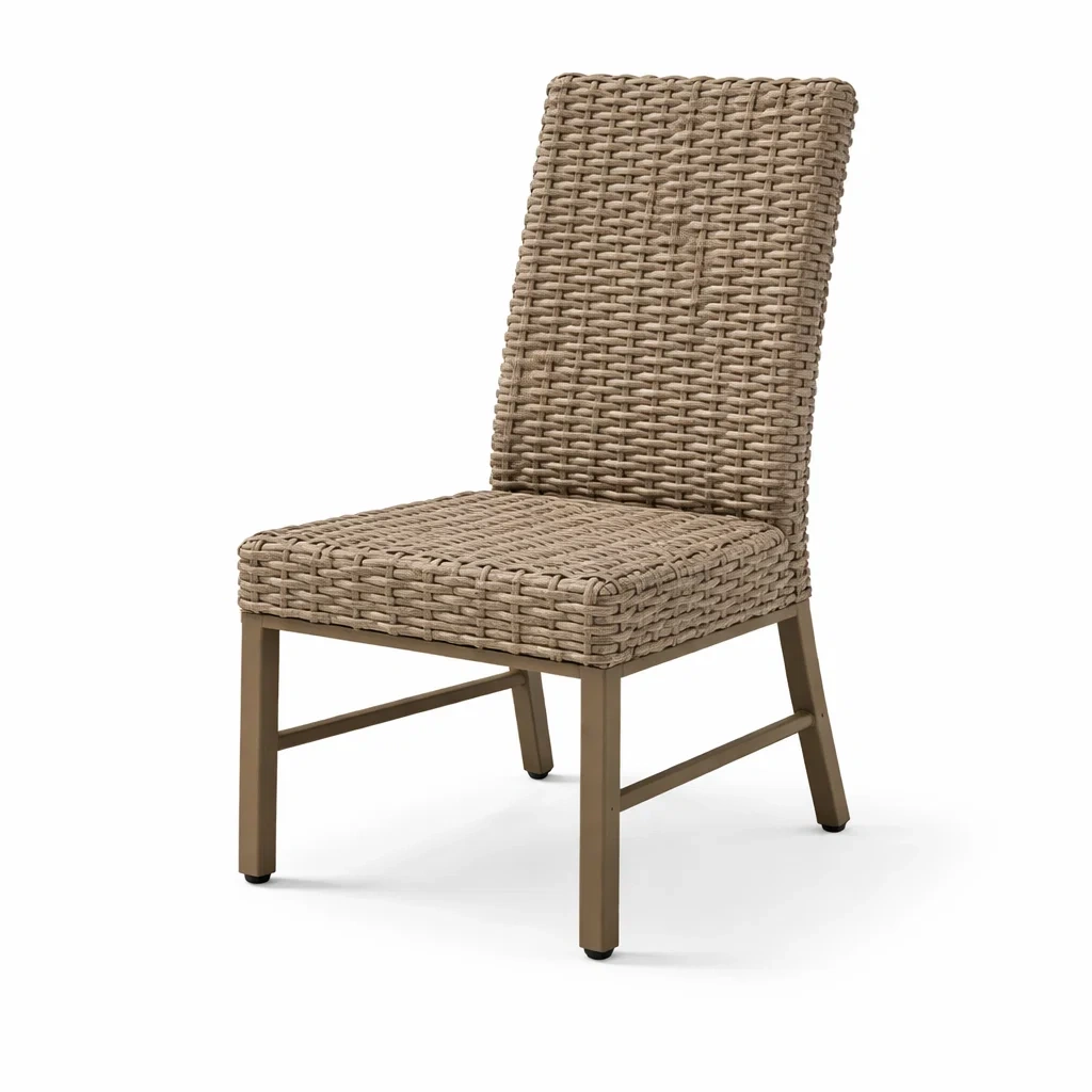 Sedia da pranzo in Resina Intrecciata con Telaio in Alluminio-NOOKLUXZ