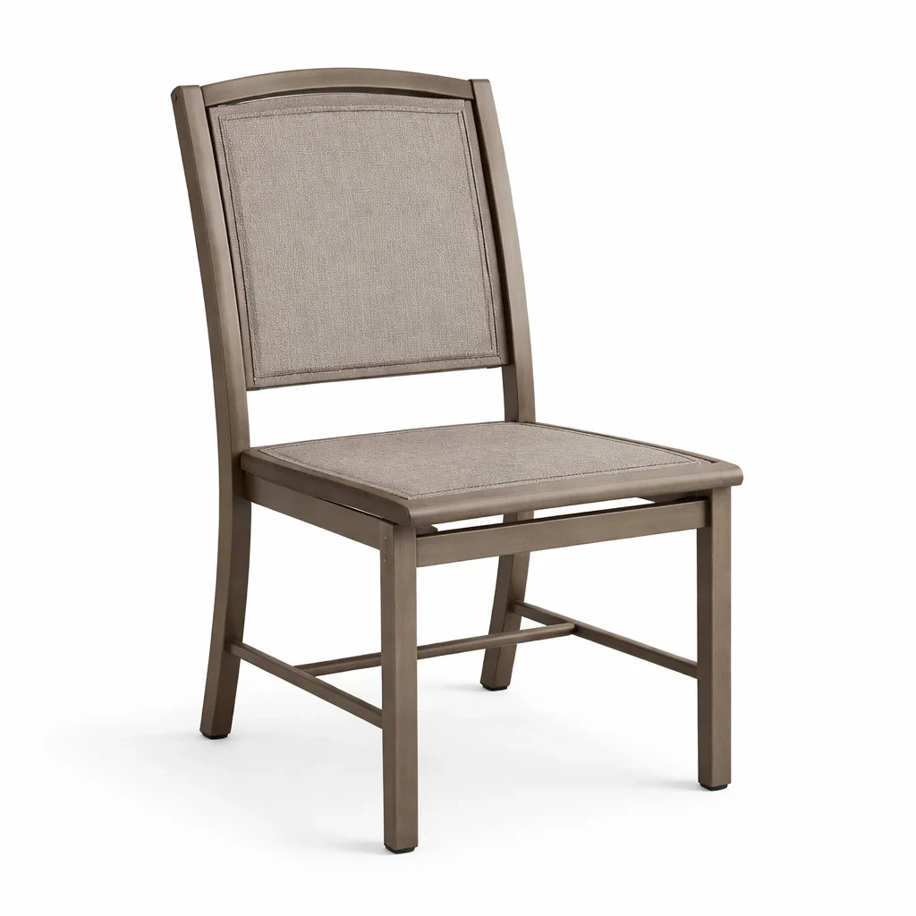 Sedia da pranzo in Metallo con Seduta in Poliestere Grigio-NOOKLUXZ