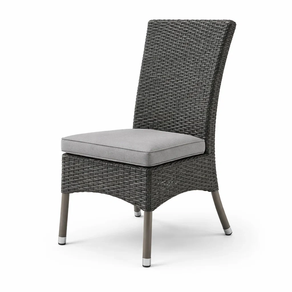 Sedia da pranzo in Rattan Sintetico Grigio-NOOKLUXZ