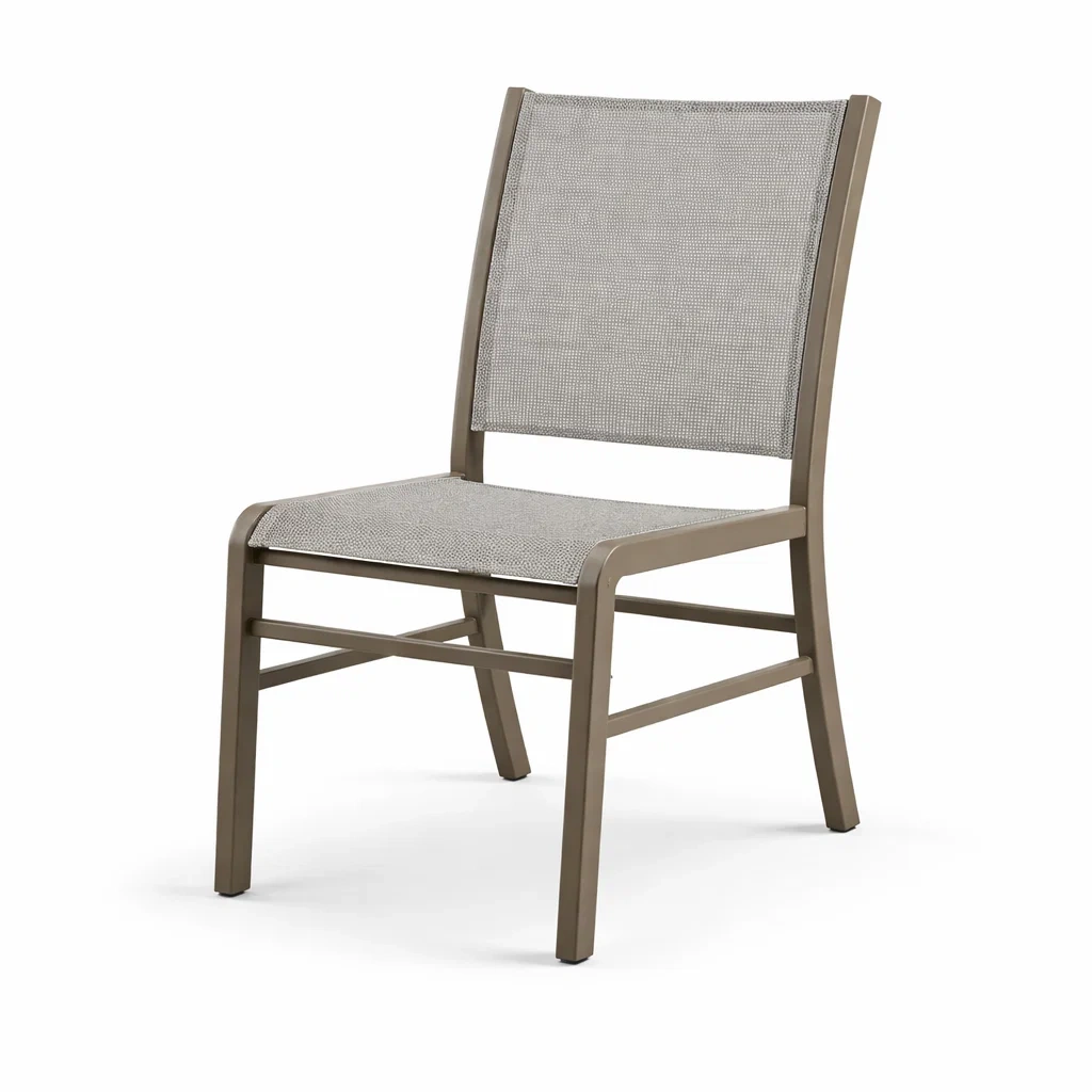 Sedia da pranzo in Alluminio e Poliestere Grigio-NOOKLUXZ