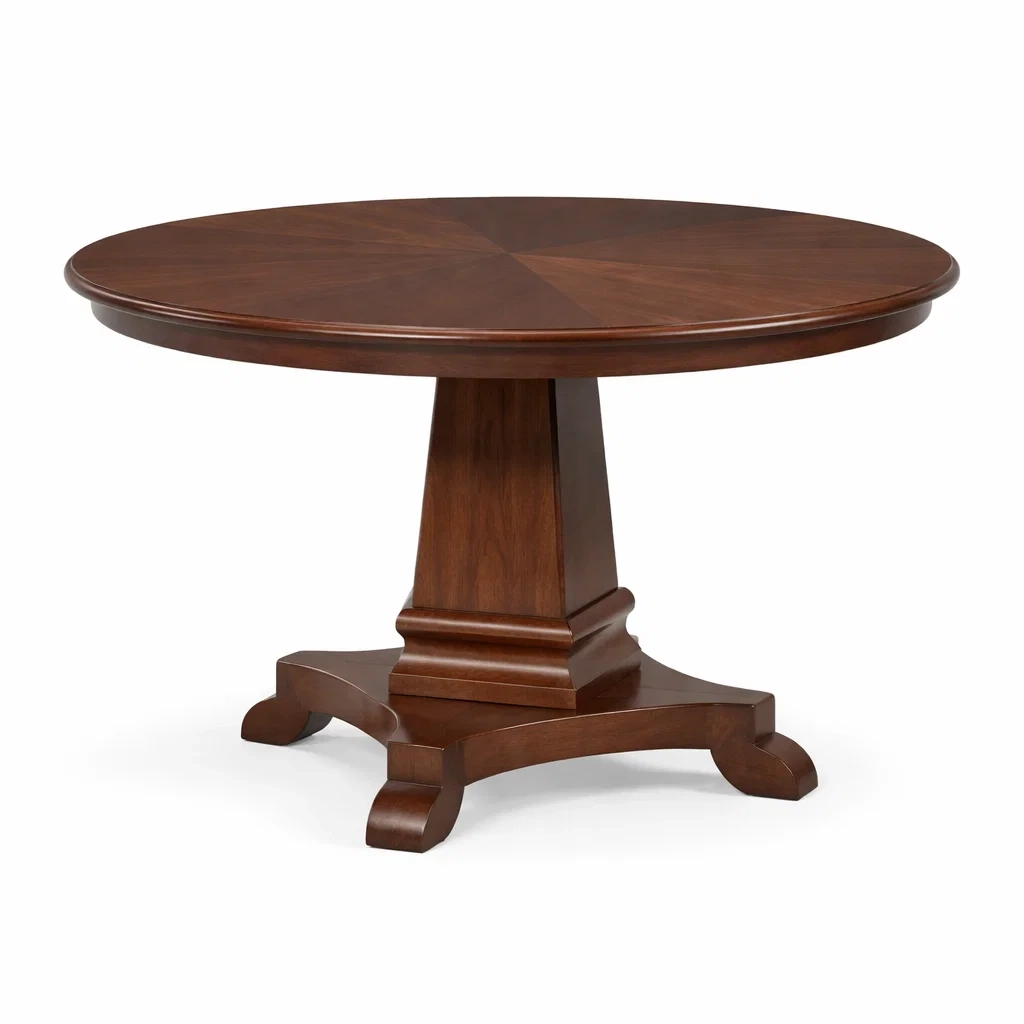 Tavolo da pranzo rotondo in Legno Massello di Noce-NOOKLUXZ