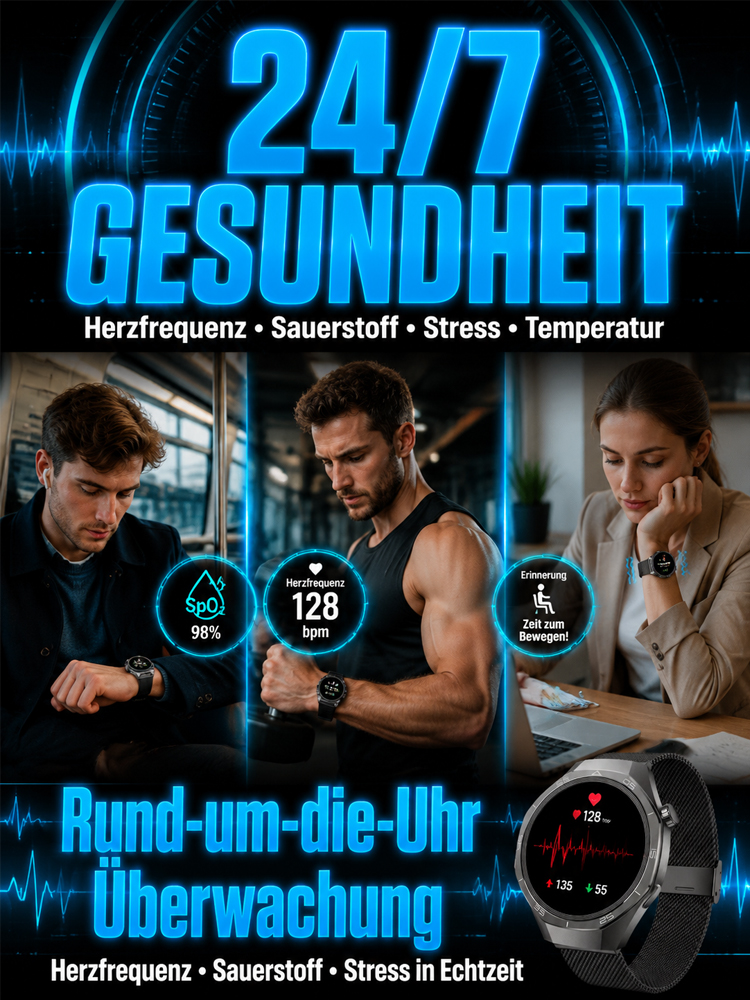 🩺 Smartwatch 2026: 99,8% Präzise EKG- & Blutdruckanalyse! 💓