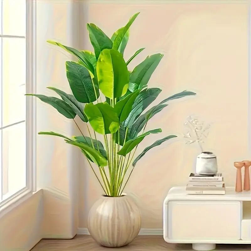 Traveler's palm green potted plant