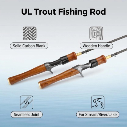 YEZIXIN UL Ultra-Light Micro Jigging Rod – Solid Carbon Telescopic/Plug-in Spinning Rod for Minnows, Dace, Bass & Topmouth Culter