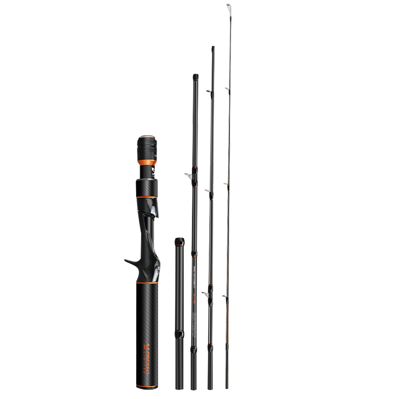 Compact 5-Section Lure Rod Portable Travel Fishing Pole for Beak Fishing Freshwater Saltwater Outdoor Fishing