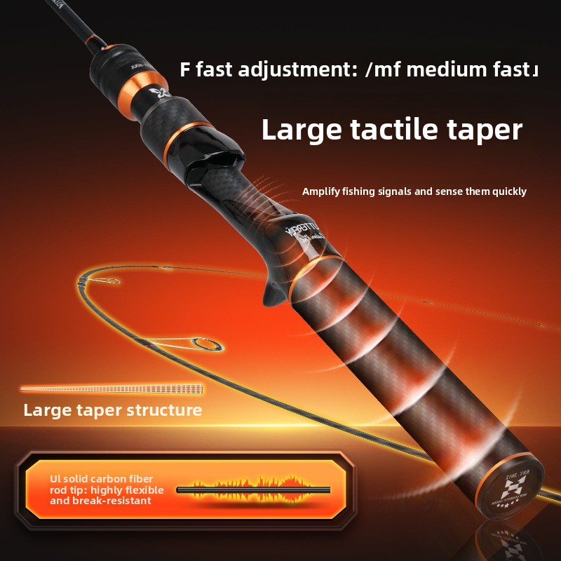 Compact 5-Section Lure Rod Portable Travel Fishing Pole for Beak Fishing Freshwater Saltwater Outdoor Fishing