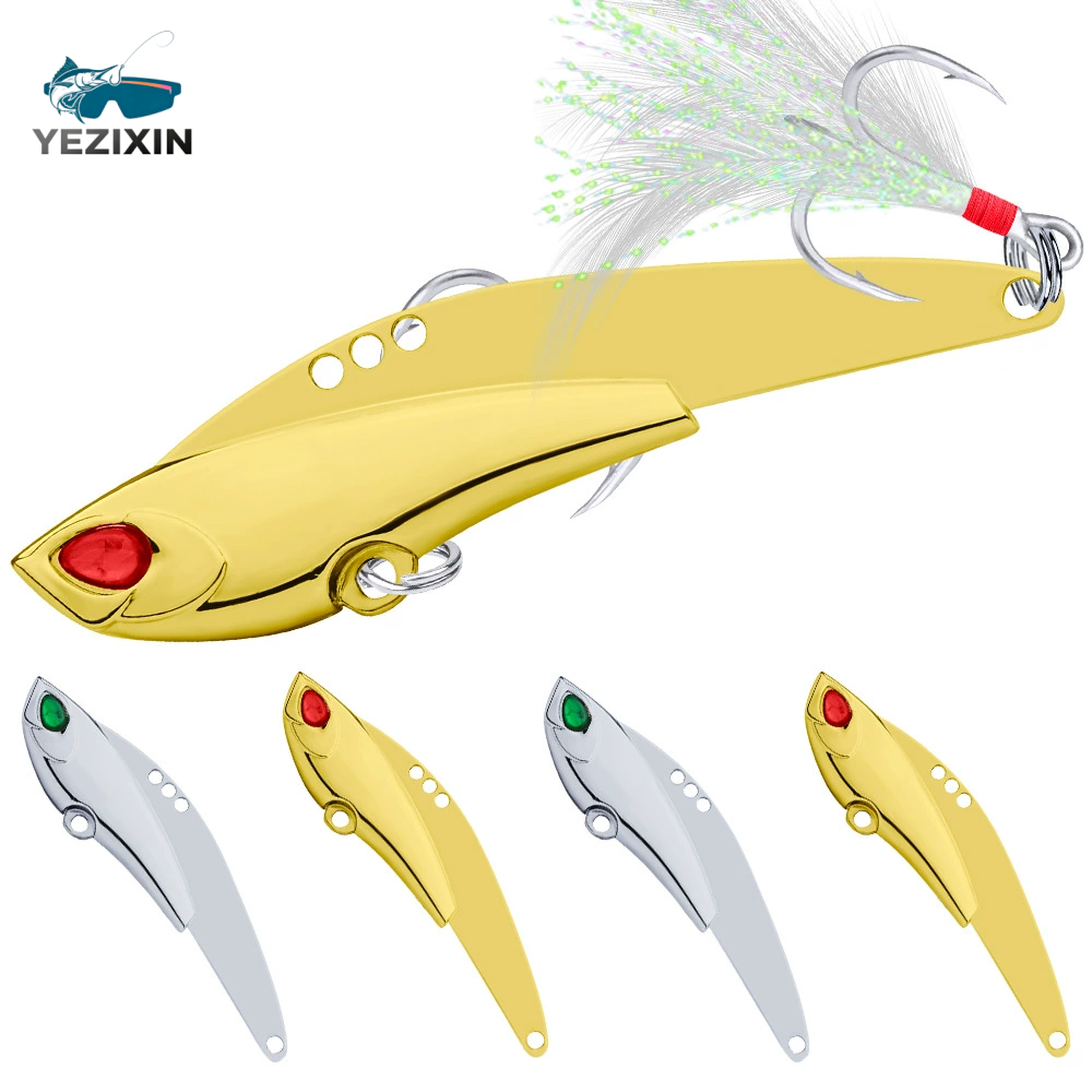YEZIXIN 11g/16g/23g Metal Spoon Lure, Flying Fish Shape with Feather Treble Hook (Freshwater & Saltwater)