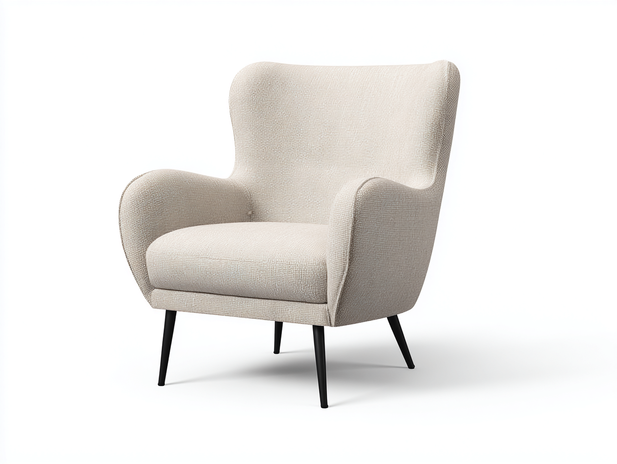 Fauteuil en tissu beige 82x78x90 cm - beige - adapté au salon - design moderne-Pineuphaus