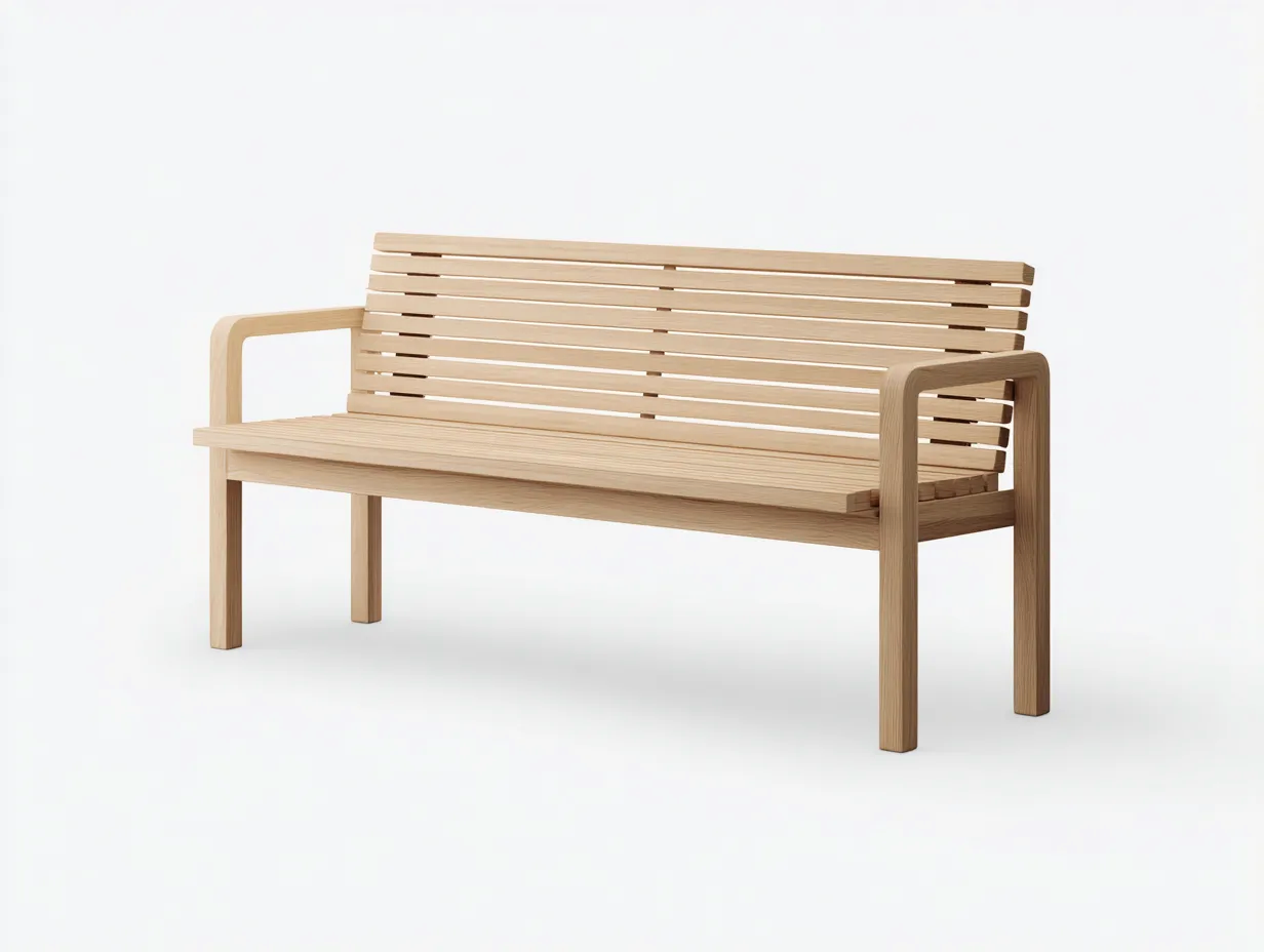 Banc de jardin - bois - 160x48x85 cm - marron - style minimaliste extérieur-Pineuphaus